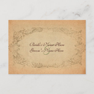 Antique Oval Parchment rsvp with envelopes Card