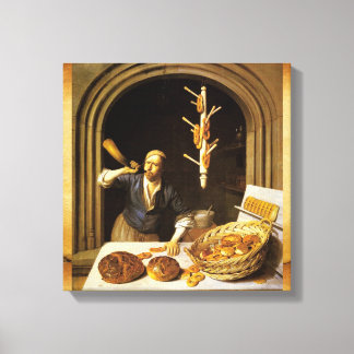 ANTIQUE OVEN BAKER ,BAKERY BREAD SHOP CANVAS PRINT