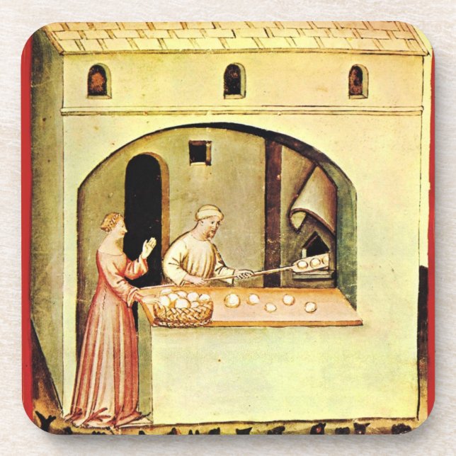 ANTIQUE OVEN  BAKER ,BAKERY BREAD SHOP COASTER (Front)