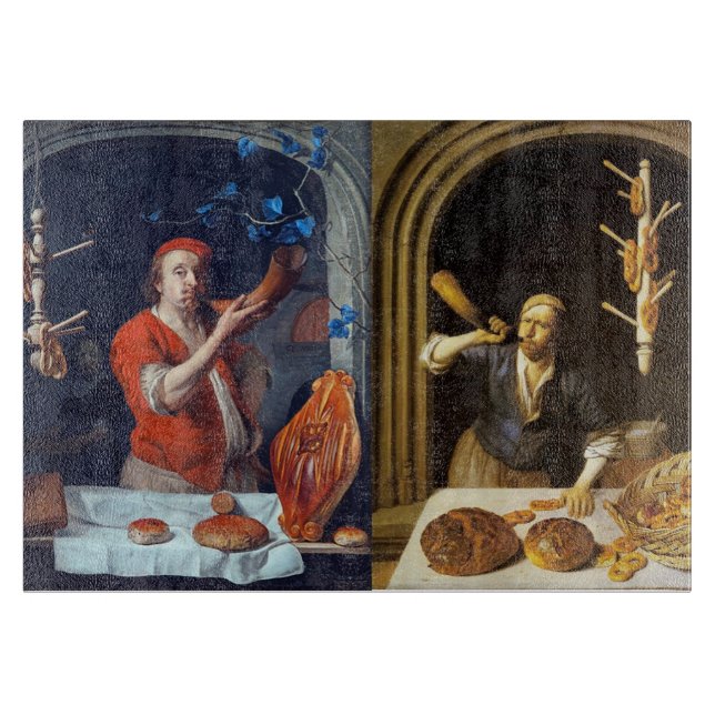 ANTIQUE OVEN  BAKER ,BAKERY BREAD SHOP CUTTING BOARD (Front)