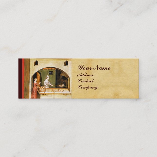 ANTIQUE OVEN  BAKER ,BAKERY BREAD SHOP MINI BUSINESS CARD (Front)