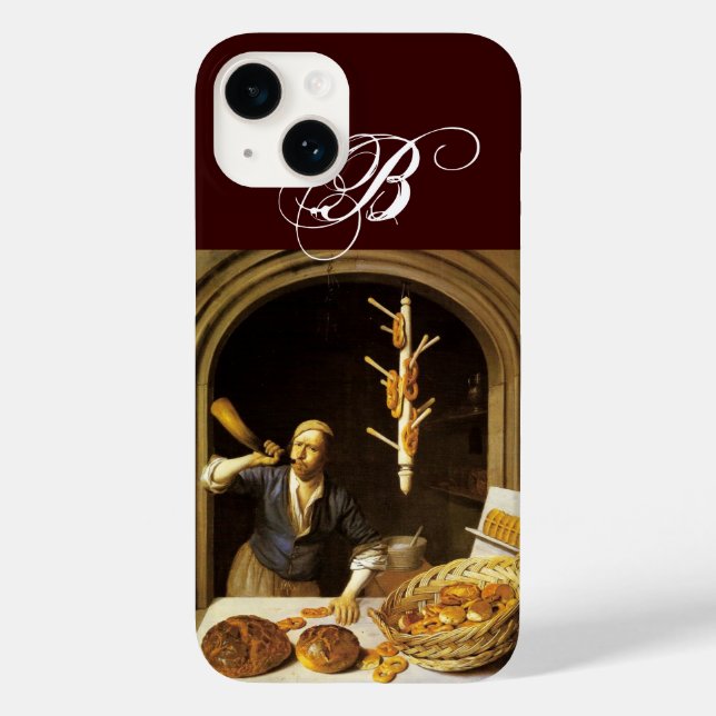 ANTIQUE OVEN  BAKER ,BAKERY BREAD SHOP MONOGRAM Case-Mate iPhone CASE (Back)