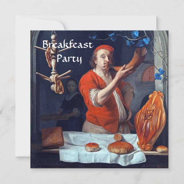 ANTIQUE OVEN  BAKERY BREAKFEAST PARTY INVITATION (Front)