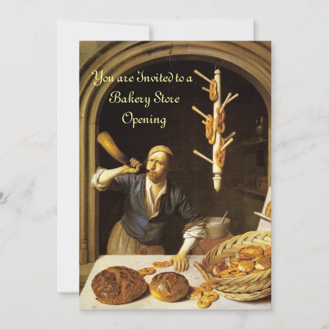 ANTIQUE OVEN  BAKERY BREAKFEAST PARTY INVITATION (Front)