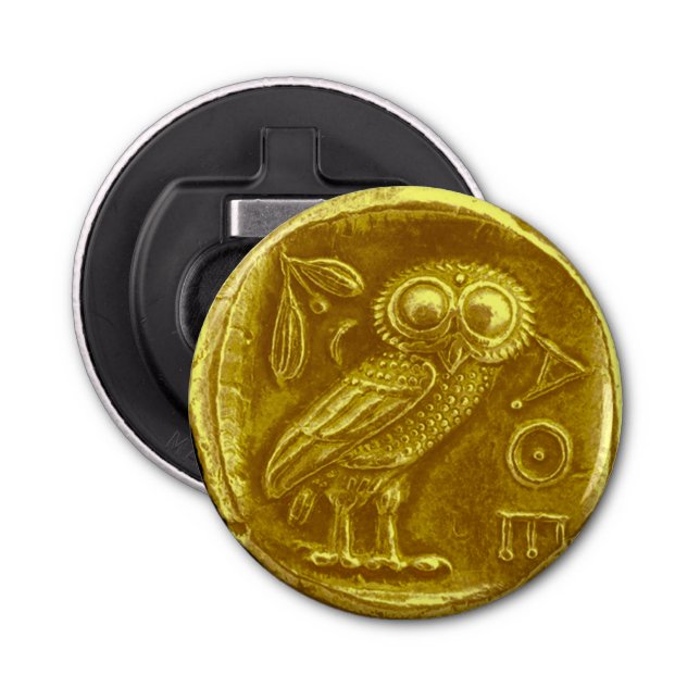 ANTIQUE OWL GOLD COIN BOTTLE OPENER (Front)