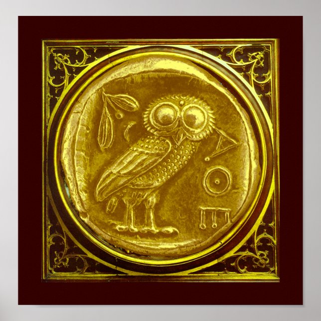 ANTIQUE OWL GOLD COIN POSTER (Front)