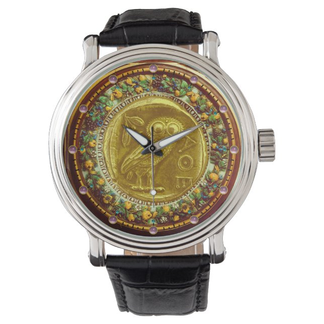ANTIQUE OWL GOLD YELLOW WATCH (Front)