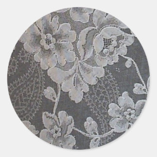 Antique Paisley Alencon Lace Classic Round Sticker