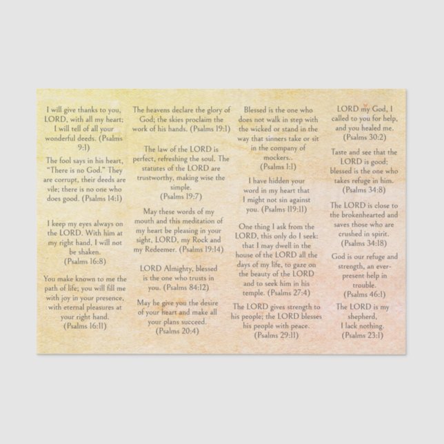 Antique Paper Bible Psalm Verses for Journals  (Front)