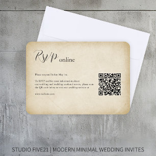 Antique Paper • Elegant Modern Wedding RSVP Card