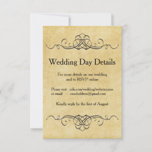 Antique Paper - Wedding Day Details Invitation