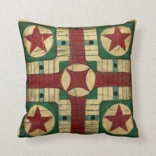 Antique Parcheesi Game Board by Ethan Harper Cushion
