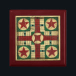 Antique Parcheesi Game Board by Ethan Harper Gift Box<br><div class="desc">An antique looking painting based on a Parcheesi game board. This painting by Ethan Harper is amazingly lifelike. You can almost imagine using it to play a real game of Parcheesi with your friends. Buy your copy today!</div>