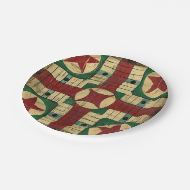 Antique Parcheesi Game Board by Ethan Harper Paper Plate (Angled)