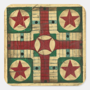 Antique Parcheesi Game Board by Ethan Harper Square Sticker