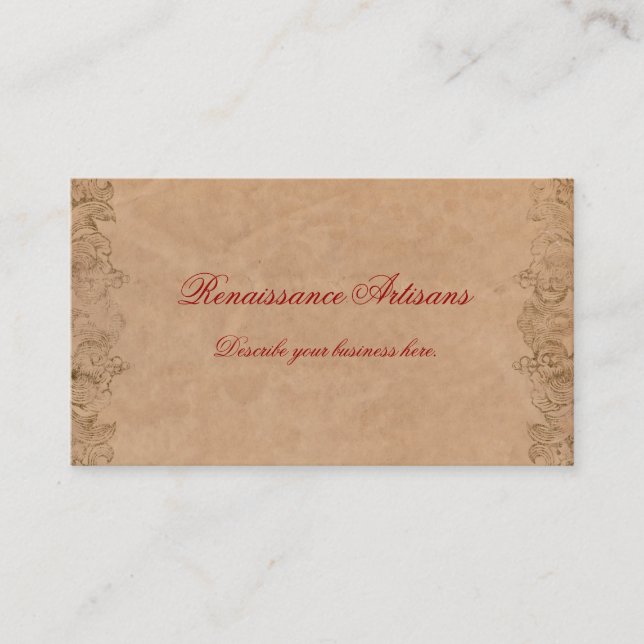 Antique Parchment Business Card (Front)