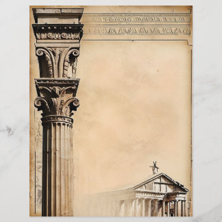 Antique Parchment Classical Roman Architecture