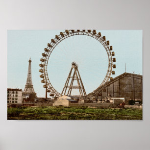 Antique Paris Ferris Wheel Poster