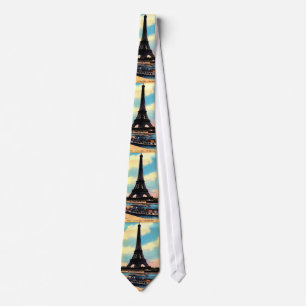 Antique Paris French Chic Eiffel Tower Tie