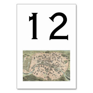 Antique Paris Street Map DIY BG Table Number