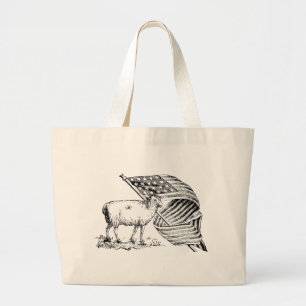 Antique Patriotic American Sheep Tote Bag