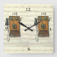 antique pay phones wall clock