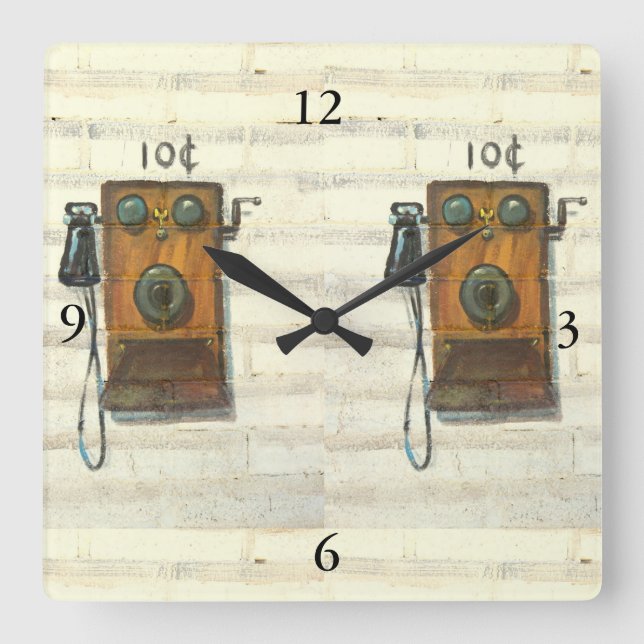 antique pay phones wall clock (Front)