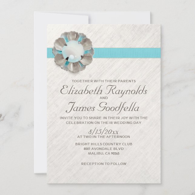 Antique Pearl Wedding Invitations (Front)