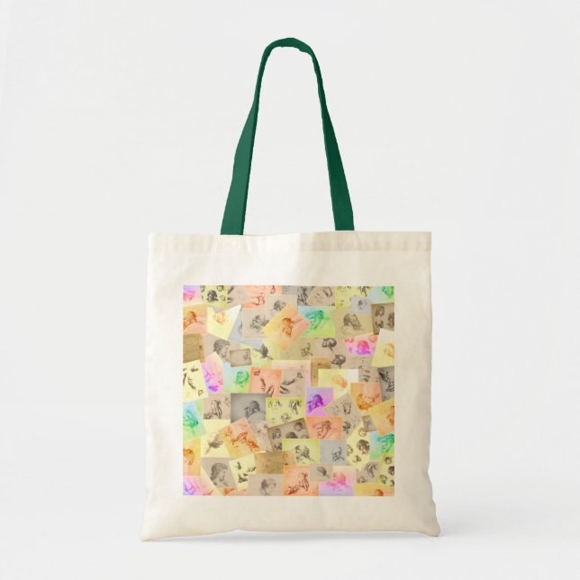 Antique Pencil Studies Colourful Tote Bag (Front)