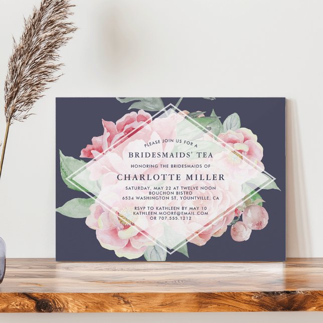 Antique Peony Bridesmaids Tea Invitation (Creator Uploaded)