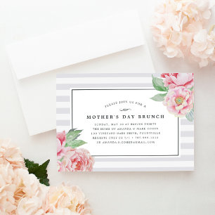 Antique Peony   Mother's Day Brunch Invitation