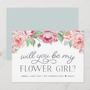 Antique Peony Will You Be My Flower Girl Card