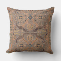 Antique Persian Carpet Brown Beige Cushion