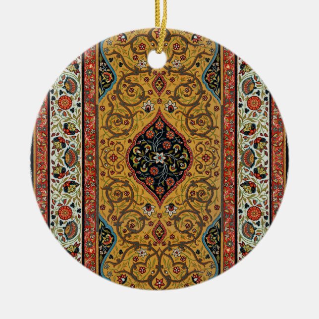 Antique Persian Carpet Elegant Design Ceramic Tree Decoration (Front)