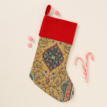 Antique Persian Carpet Elegant Design Christmas Stocking<br><div class="desc">Immerse yourself in the opulent beauty of the 19th century with this exquisite antique Persian carpet design. Sourced from the renowned "L'Ornement Polychrome" by Albert Racinet (1888), this intricate pattern showcases the masterful artistry of traditional Persian rug making. Rich hues of gold, deep red, black, and ivory intertwine in elaborate...</div>