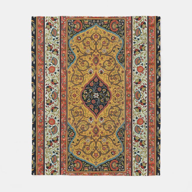 Antique Persian Carpet Elegant Design Fleece Blanket (Front)