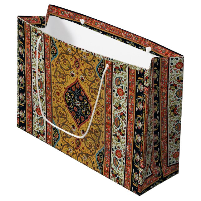Antique Persian Carpet Elegant Design Large Gift Bag (Front Angled)