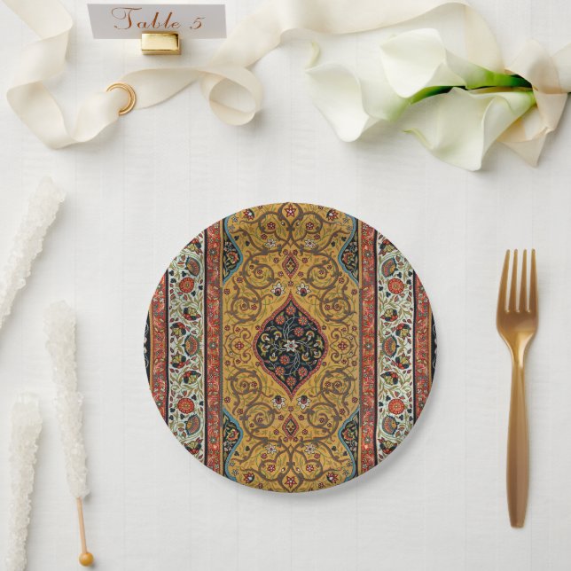 Antique Persian Carpet Elegant Design Paper Plate (Wedding)
