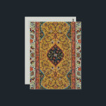 Antique Persian Carpet Elegant Design Postcard<br><div class="desc">Immerse yourself in the opulent beauty of the 19th century with this exquisite antique Persian carpet design. Sourced from the renowned "L'Ornement Polychrome" by Albert Racinet (1888), this intricate pattern showcases the masterful artistry of traditional Persian rug making. Rich hues of gold, deep red, black, and ivory intertwine in elaborate...</div>