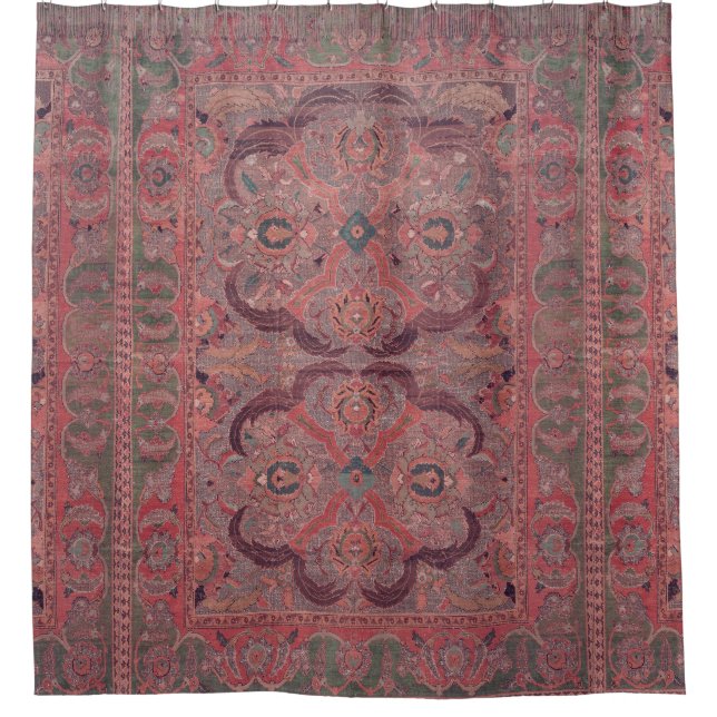 Antique Persian Carpet Pink Shower Curtain (Front)