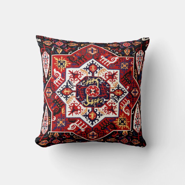 Antique Persian Caucasus Print Cushion (Front)