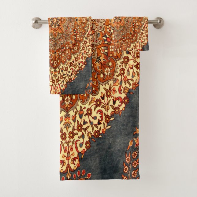 Antique Persian Pattern Look Bath Towel Set (Insitu)