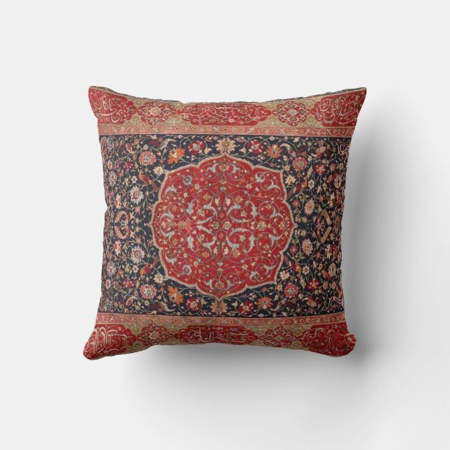 Antique Persian Pattern, Vintage Oriental pattern Cushion (Back)