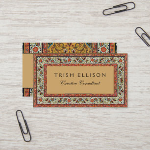 Antique Persian Rich Carpet Elegant Rug Carpet Business Card