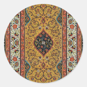Antique Persian Rich Carpet Elegant Rug Carpet Classic Round Sticker