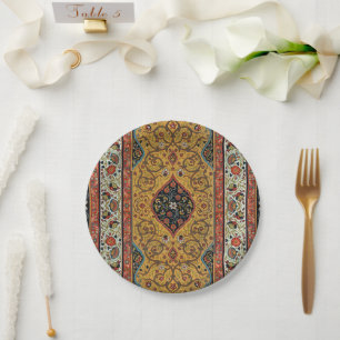 Antique Persian Rich Carpet Elegant Rug Carpet Paper Plate