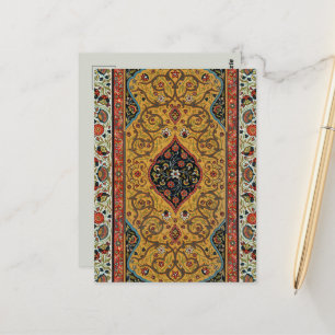 Antique Persian Rich Carpet Elegant Rug Carpet Postcard
