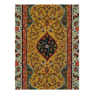 Antique Persian Rich Carpet Elegant Rug Carpet Poster