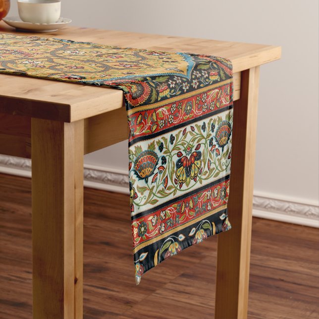 Antique Persian Rich Carpet Elegant Rug Carpet Short Table Runner (In Situ)