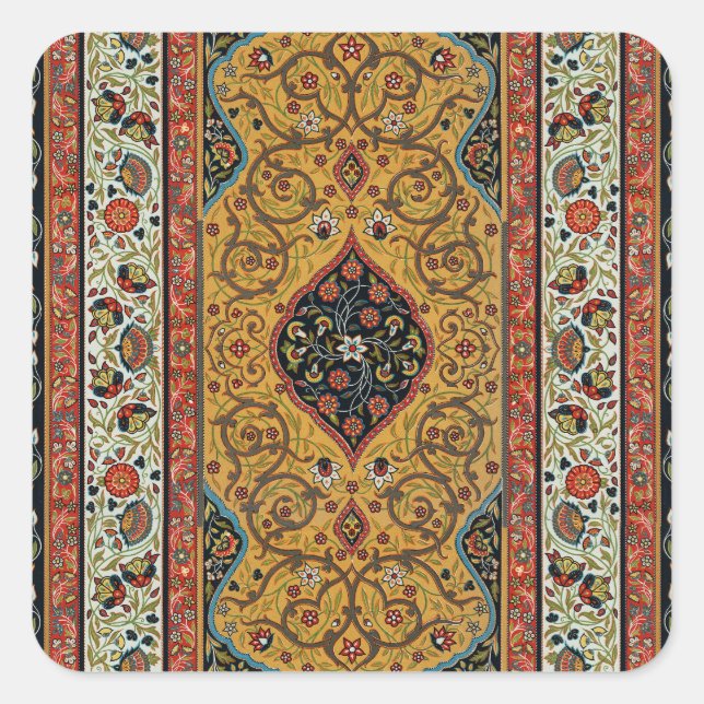 Antique Persian Rich Carpet Elegant Rug Carpet Square Sticker (Front)